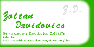 zoltan davidovics business card